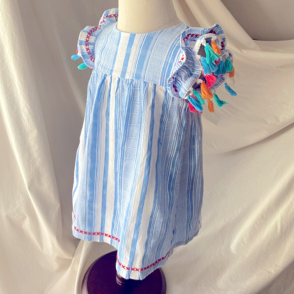 Mud Pie Blue Striped Kids Casual Dress